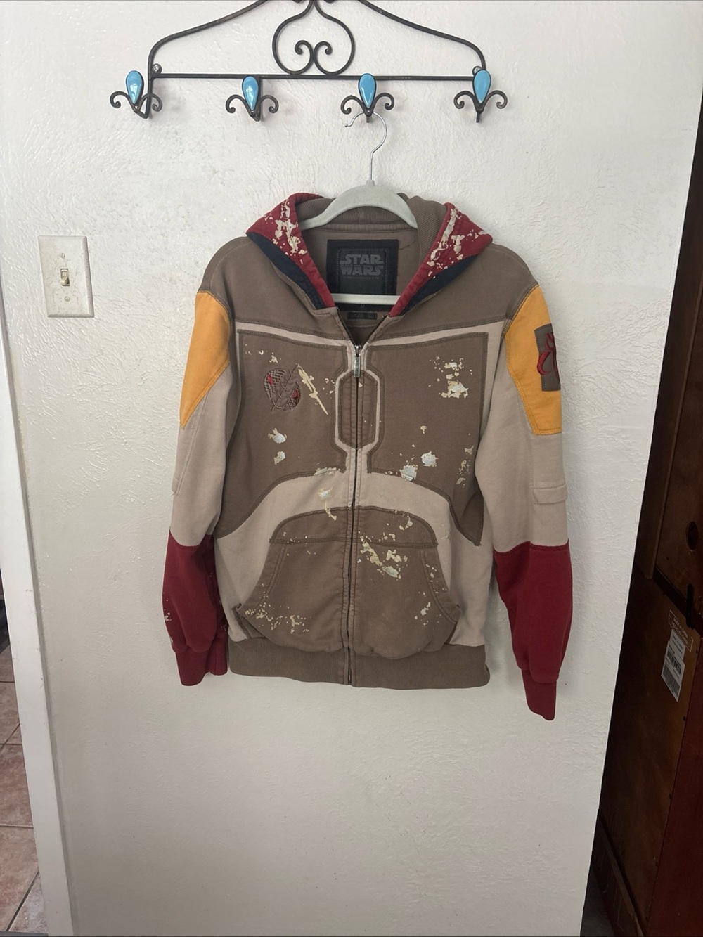 Marc Ecko Brown, Red & Yellow  Star Wars Boba Fett Full Zip Hoodie